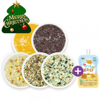 (✿˘˘✿) 행복한 성탄절 ▶ 미음 냉장이유식 골고루 5팩 + 보리차 1봉